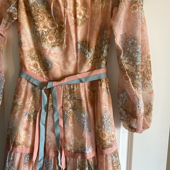 Hand made Pink floral Long Dress - Picture 3 of 5